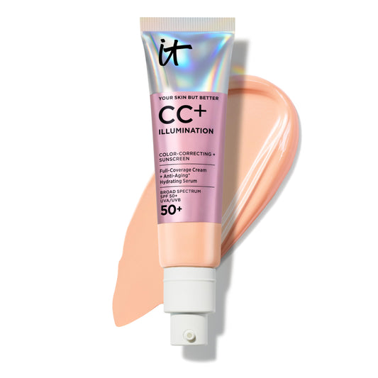 IT Cosmetics CC+ Cream Illumination (Light Medium) - Radiant Full Coverage Foundation With SPF 50+, Color Corrector & Hydrating Anti-Aging Serum Beauty and Personal Care IT Cosmetics Default Title