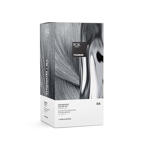 IGK Permanent Hair Dye Color Kit | BA Titanium - Pure Cool Gray | 100% Gray Color Coverage + Strengthen + Shine | Ammonia Free Beauty & Personal Care IGK