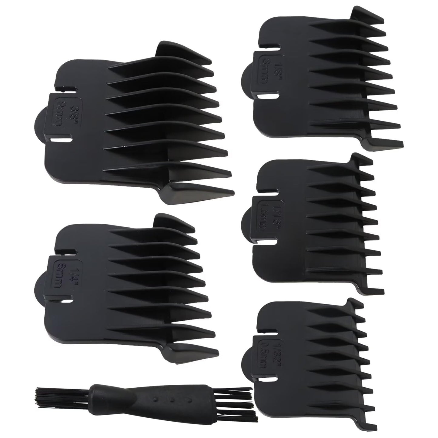 Xspeedonline 5 Size Trimmer Guards Set, Snap-On Combs for Andis 04710/#04521 Models, for Andis T Out-liner/for T Out-liner 2 Blade -1/32"-3/8", Black Beauty and Personal Care Xspeedonline