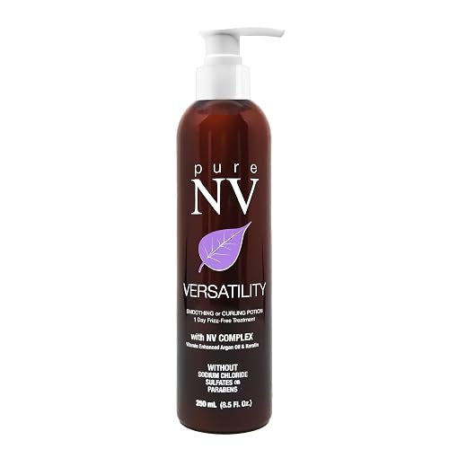 Pure NV Versatility 1 Day Frizz Free Treatment Smoothing & Curling Lotion, Made From Natural Vitamins & Minerals, Keratin, Collagen & Argan Oil Beauty & Personal Care Pure NV