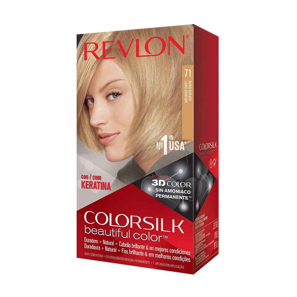 Revlon ColorSilk Hair Color, 71 Golden Blonde 1 ea (Pack of 3) Beauty & Personal Care REVLON