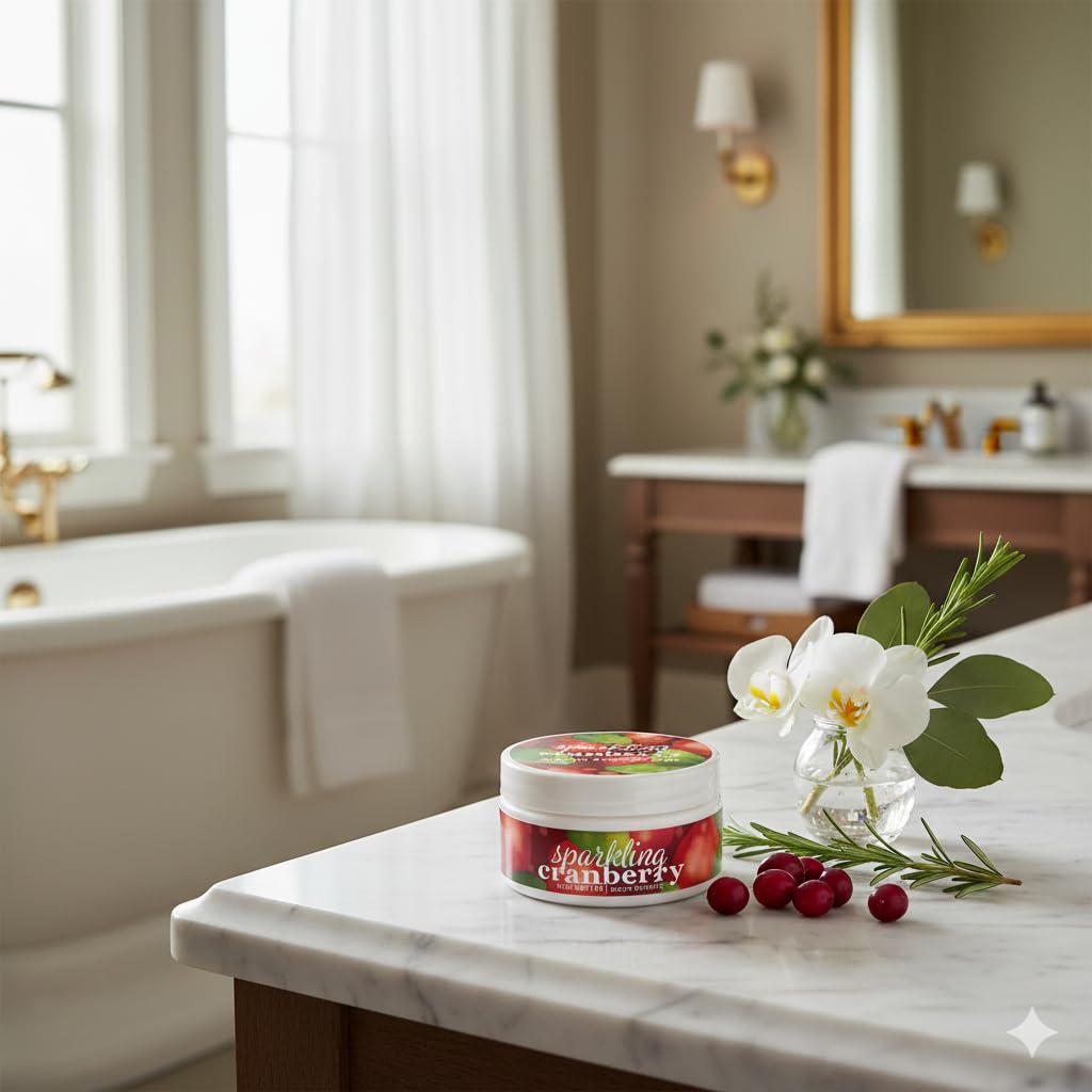 Greenwich Bay Trading Company Sparkling Cranberry Body Butter - Enriched with Shea Butter, Cocoa Butter & Vitamin E - Deep Hydration Body Cream Beauty & Personal Care Greenwich Bay Trading Company