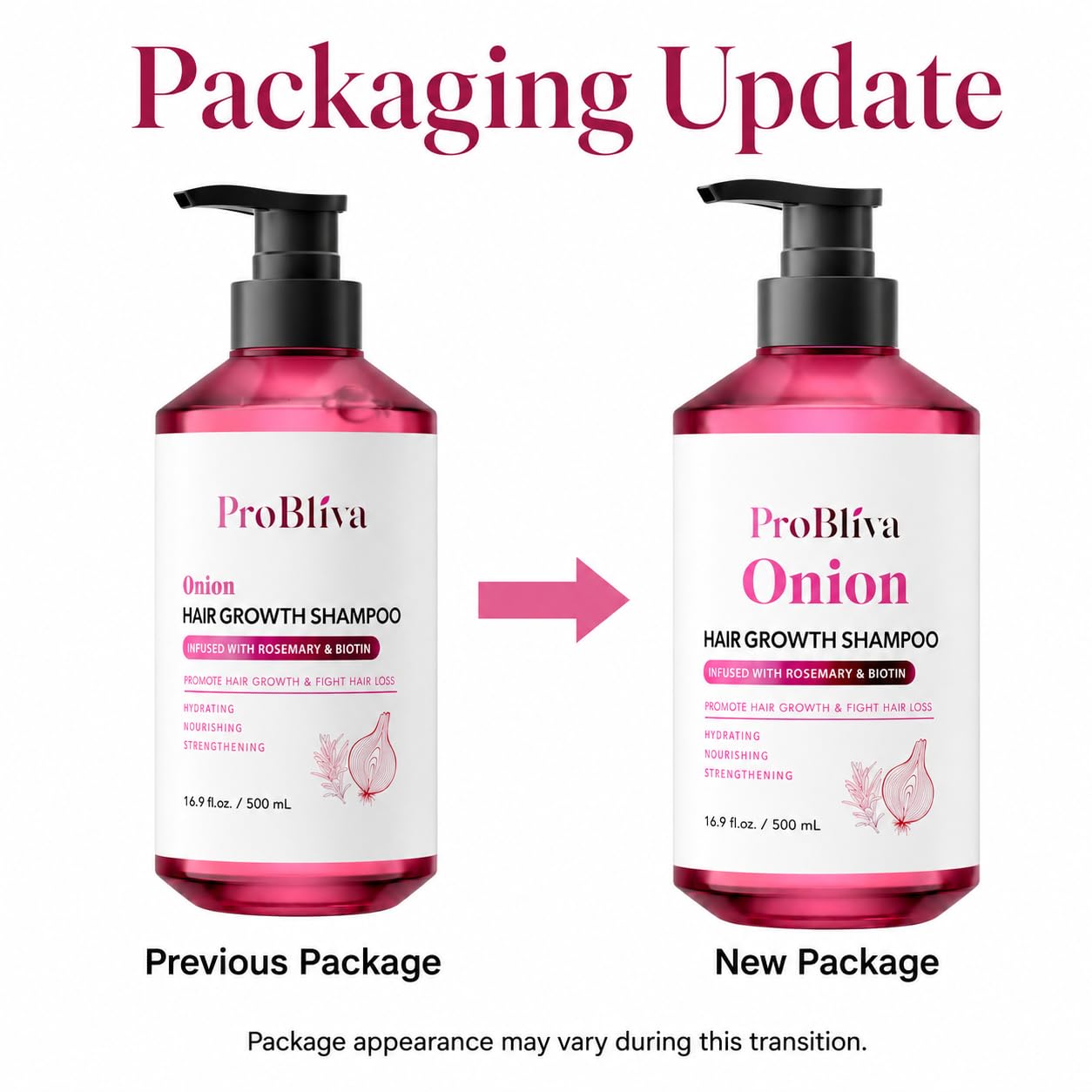 ProBliva Onion Shampoo for Hair Growth: Onion Hydrosol Shampoo with Biotin and Rosemary for Hair Loss and Thinning Hair - Promotes Healthier, Thicker Beauty & Personal Care ProBliva