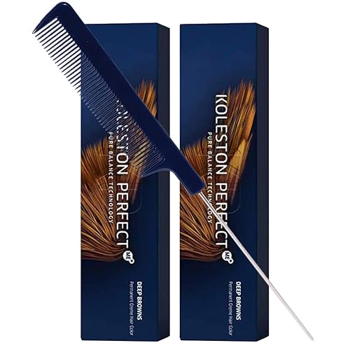 Koleston Perfect ME+ 8/71 Light Blonde/Brown Ash Permanent Hair Color Creme 2 Ounce (Pack of 2) With Pin Tail Comb - Use with Welloxon Perfect Beauty & Personal Care M Hair Designs