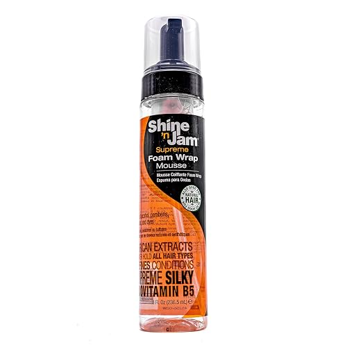 AmPro Shine-n-Jam Supreme Hold Foam Wrap Mousse - Fortified with Silk Proteins - Gives Your Styles Definition - Alcohol-Free Formula Conditions Hair Beauty & Personal Care AMPRO