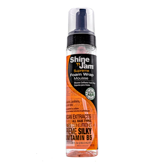 AmPro Shine-n-Jam Supreme Hold Foam Wrap Mousse - Fortified with Silk Proteins - Gives Your Styles Definition - Alcohol-Free Formula Conditions Hair Beauty & Personal Care AMPRO