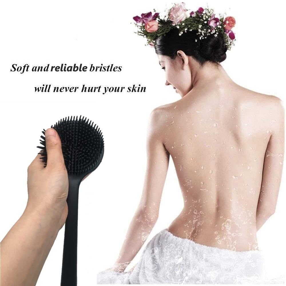 Cinlitek Silicone Body Scrubber, Long Handle Back Scrubber for Body, Shower Srush Back Brush Body Exfoliator Beauty & Personal Care Cinlitek