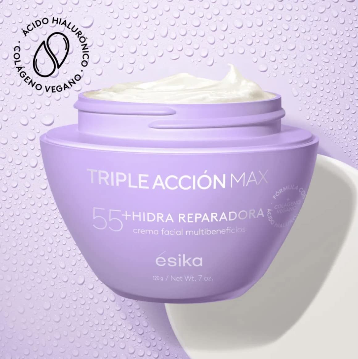 Esika Triple Acción Max Crema Facial Multibeneficios 55+ Con Calcio, Biofirm y Complejo Antioxidante 7.0 oz. (200) Beauty & Personal Care Erika L'Bel