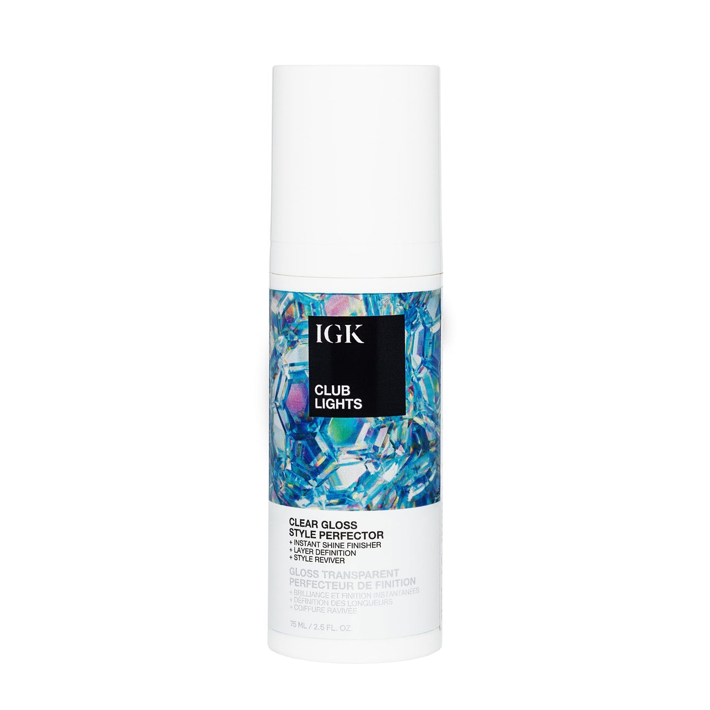 IGK Club Lights Clear Gloss Instant Shine Style Perfector, Instant Shine Finisher & Style Reviver, 2.5 Fl oz Beauty & Personal Care IGK