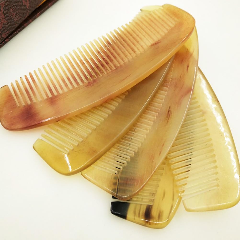 Lurrose 2pcs Horn Comb: Natural Horn Pocket Comb for Women Men Hair, Beard And Mustache Styling Beauty and Personal Care Lurrose