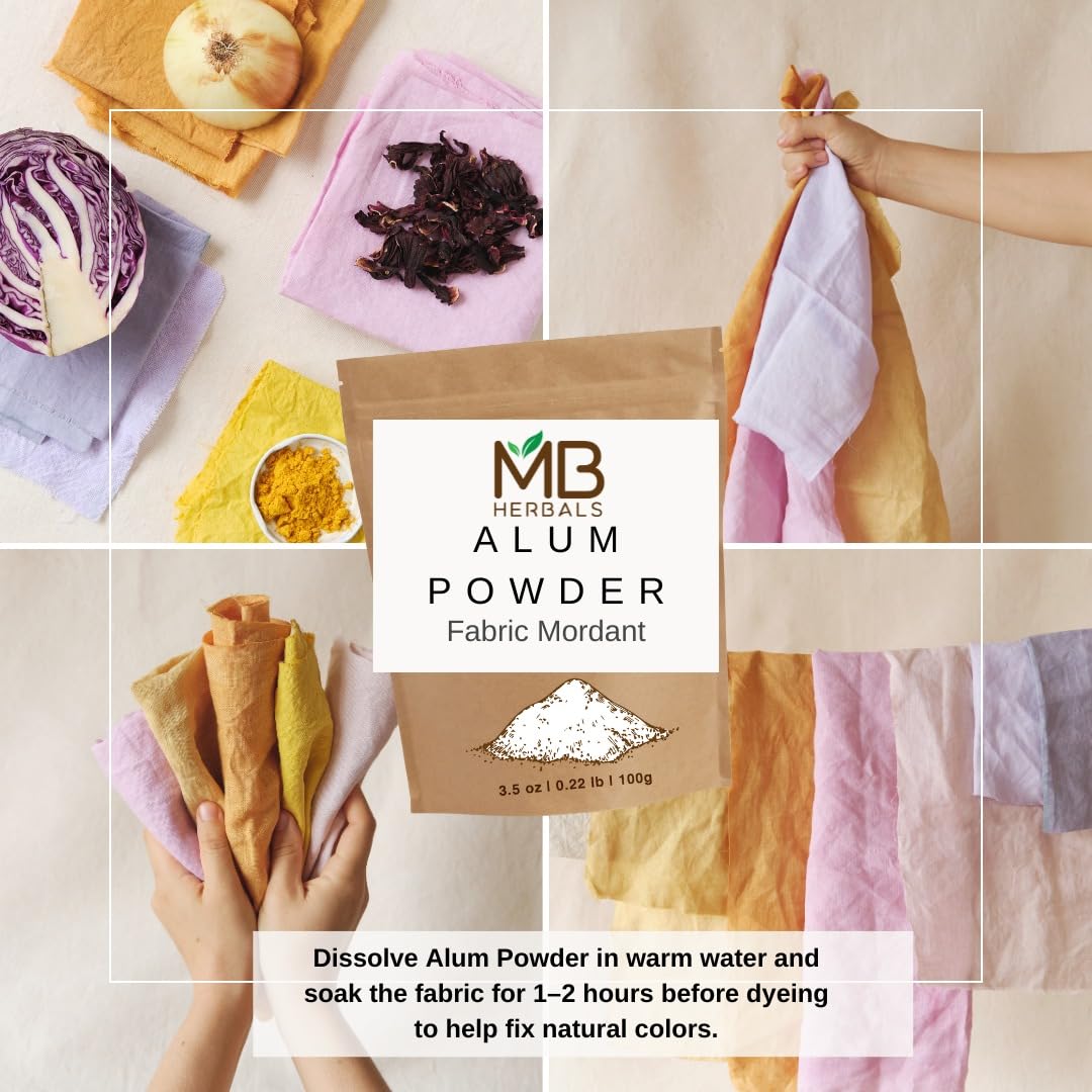 MB Herbals Alum Powder 100 Gram (3.5 oz) - Deodorant - After Shave - Leather Fabric and Paper Mordant - External Use Only Beauty and Personal Care MB Herbals