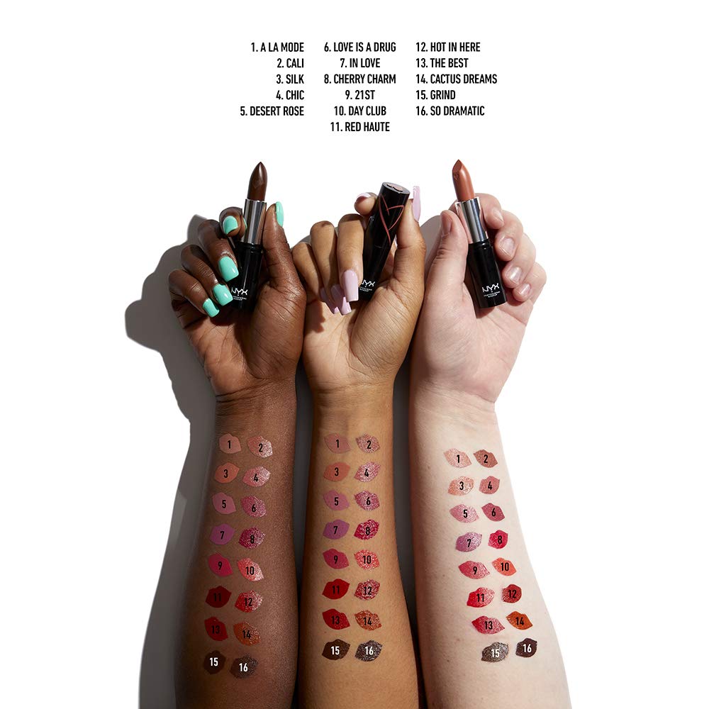 NYX PROFESSIONAL MAKEUP Shout Loud Satin Lipstick, Infused With Shea Butter - Grind (Cool Chocolate) Beauty & Personal Care NYX PROFESSIONAL MAKEUP
