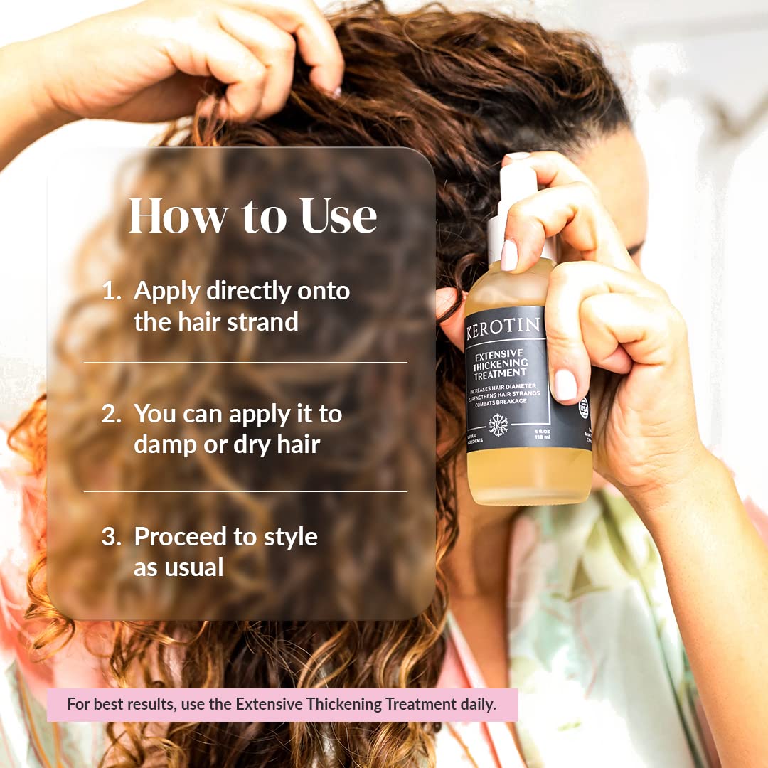 Kerotin Hair Thickening Spray with Keratin for Fine & Thin Hair Growth in Women, Heat Protectant, Repair Mist for Volume, Body & Shine, Diameter Beauty & Personal Care K Kerotin