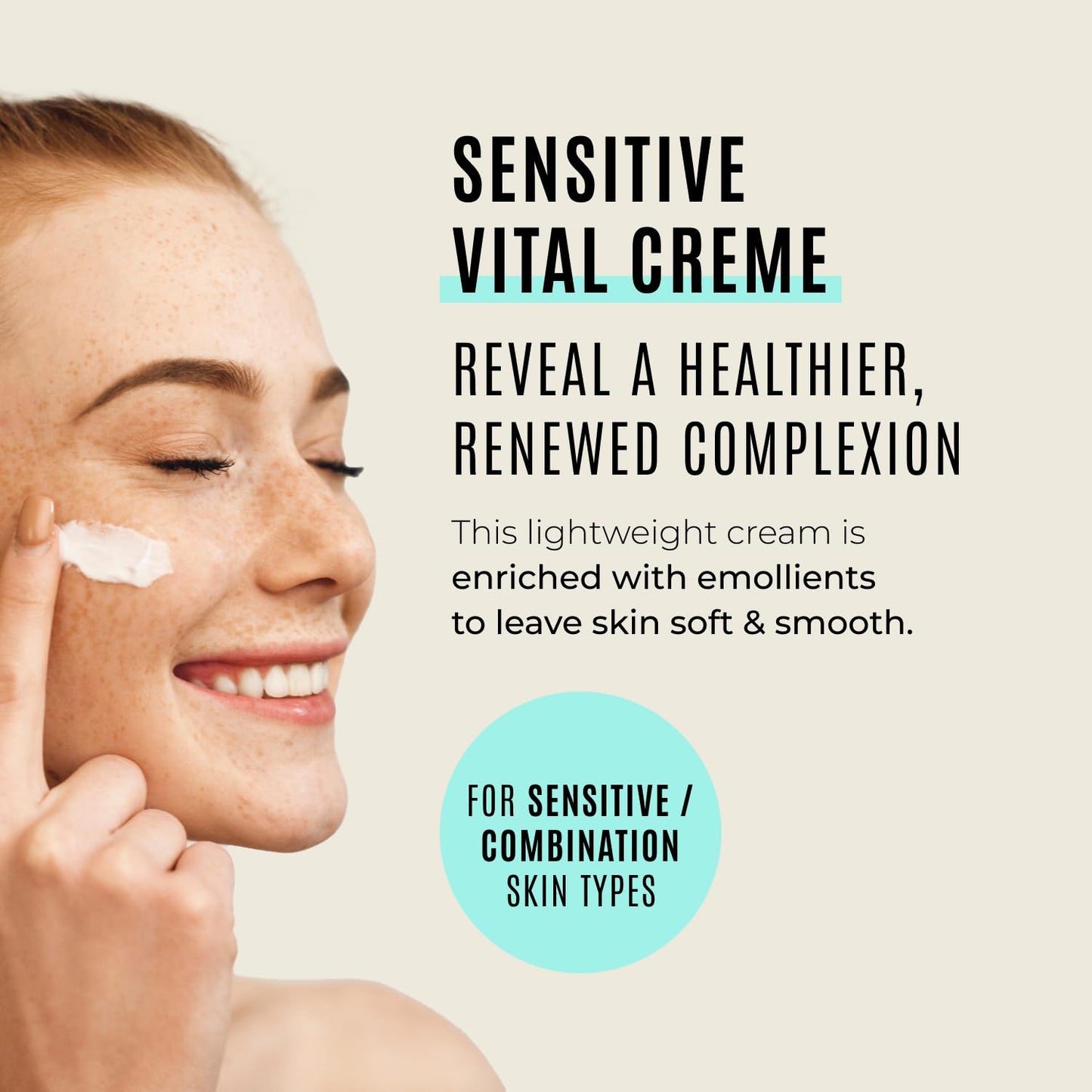 Malibu C Sensitiv Vital Crème Face Moisturizer - Non-Comedogenic Moisturizer for Combination Skin - Lightweight Formula Enriched with Pro Vitamin B5 Beauty & Personal Care Malibu C