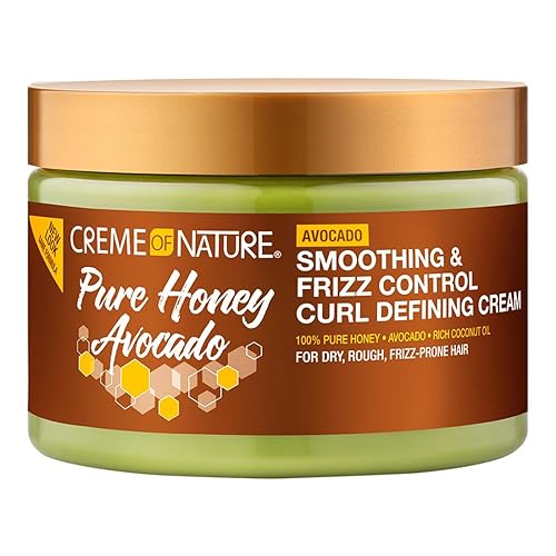 Creme of Nature Pure Honey Define Hair Food Smoothing & Frizz Control Curl Defining Cream, Defines & Softens Natural Curls, With Avocado Oil, Pure Beauty & Personal Care Creme of Nature