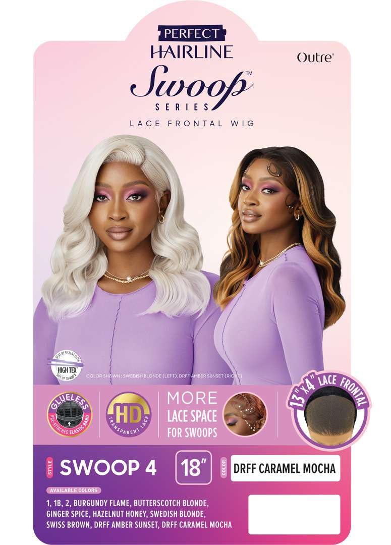 Outre Lace Front Wig - Perfect Hair Line 13X4 - Swoop Series - Swoop 4 (SWISS BROWN)