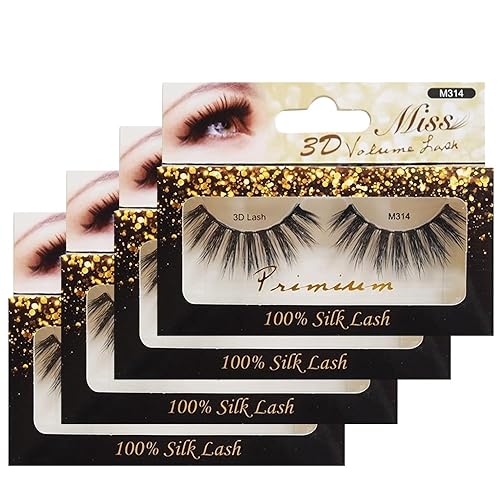 [4 PACKS] Miss Lashes 3D Volume Tapered False Eyelash Extension Beauty & Personal Care Miss Lashes