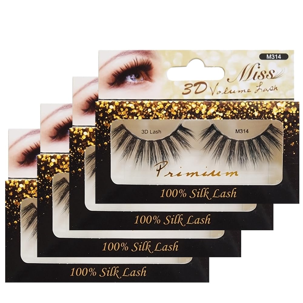 [4 PACKS] Miss Lashes 3D Volume Tapered False Eyelash Extension Beauty & Personal Care Miss Lashes