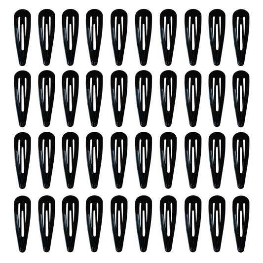 40 Pack Black 2 Inch Barrettes Women Metal Snap Hair Clips Accessories Beauty & Personal Care PIDOUDOU