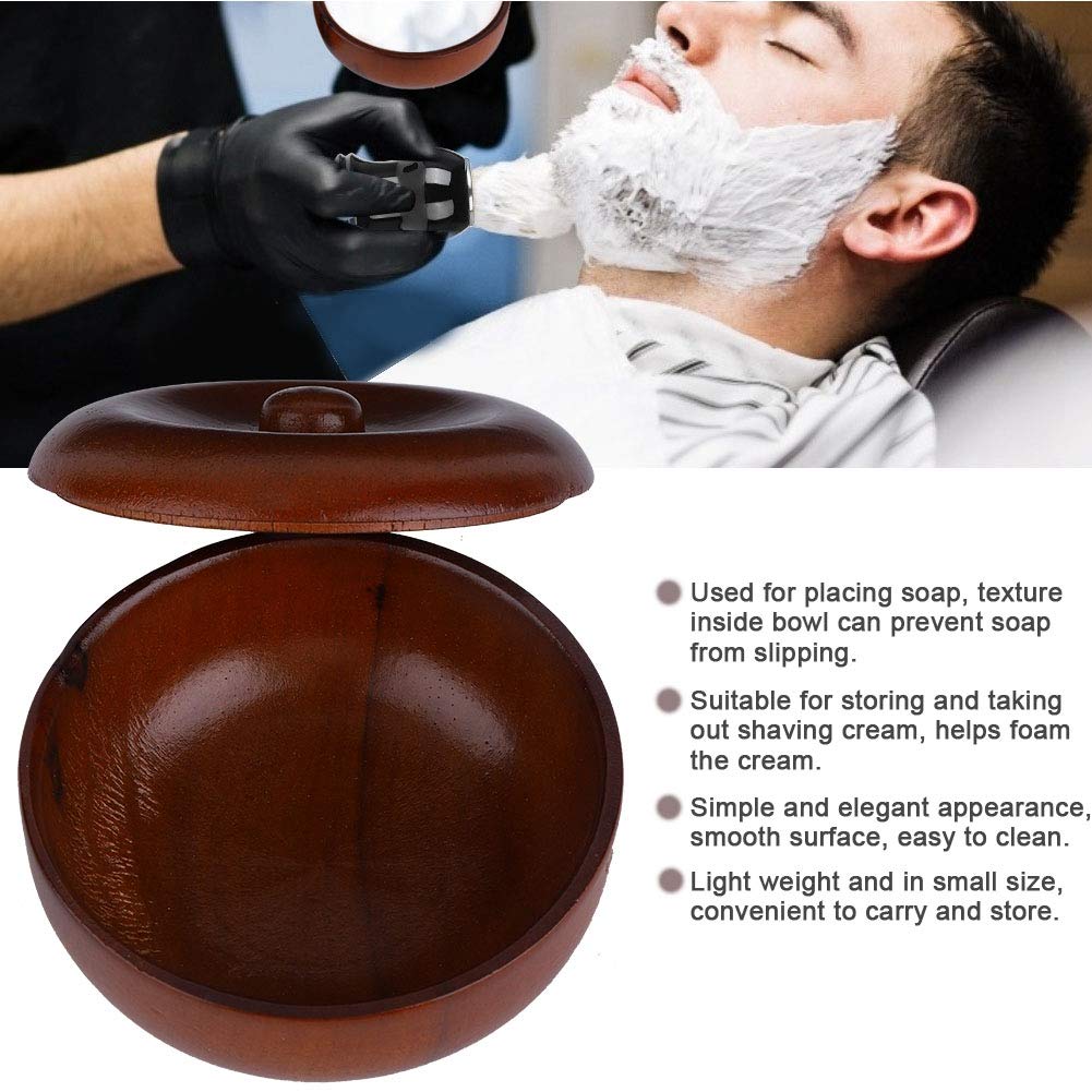 HURRISE Shaving Soap Bowl, Rubber Wood Shaving Beard Beard Set Beard Shaving Soap Bowls Foaming Shaving For Shaving Soap For Shaving Soap Bowls Bowls Beauty and Personal Care HURRISE