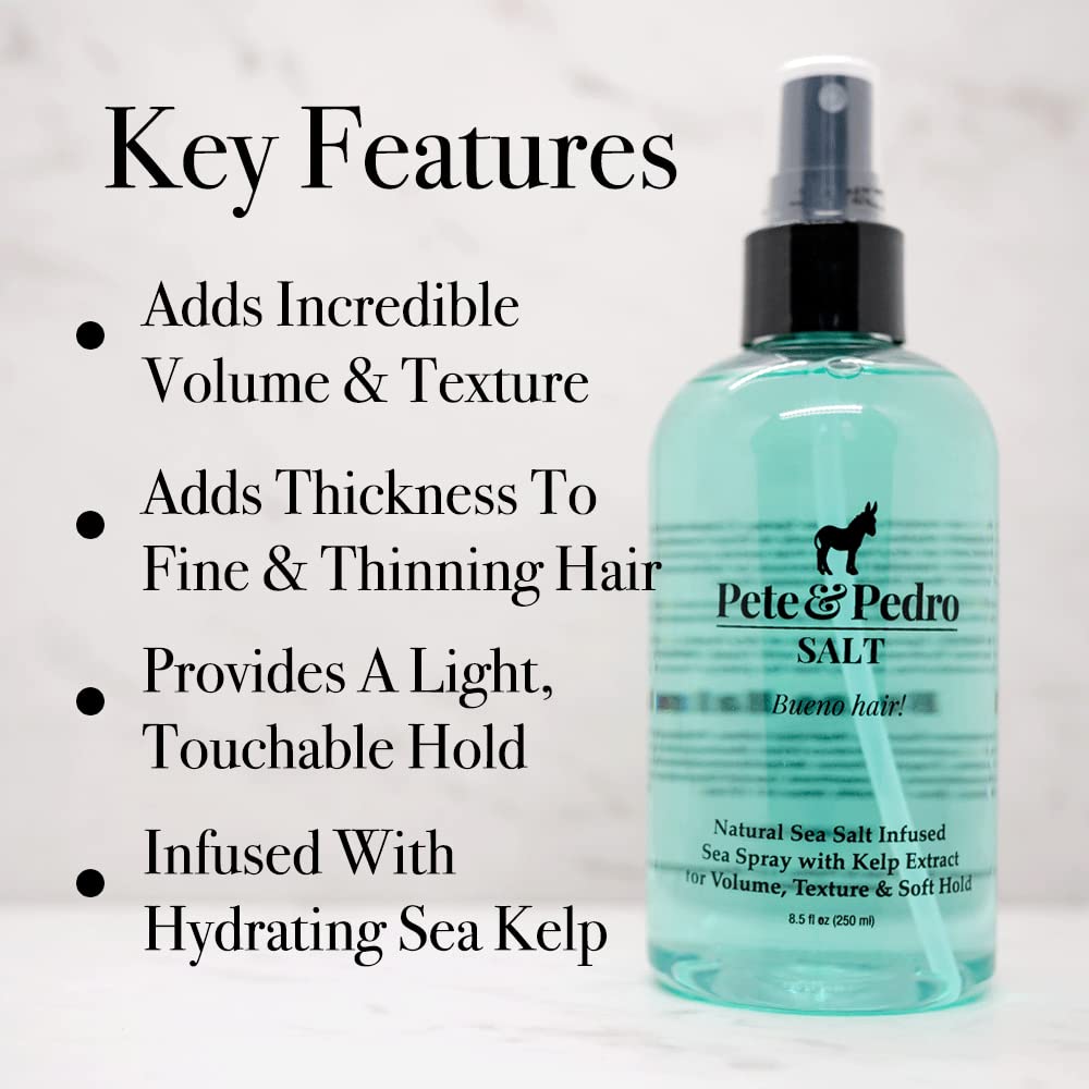 Pete & Pedro SALT - Natural Sea Salt Spray for Hair Men & Women, Adds Instant Volume, Texture, Thickness, & Light Hold | Texturizing & Thickening | As Beauty & Personal Care Pete & Pedro