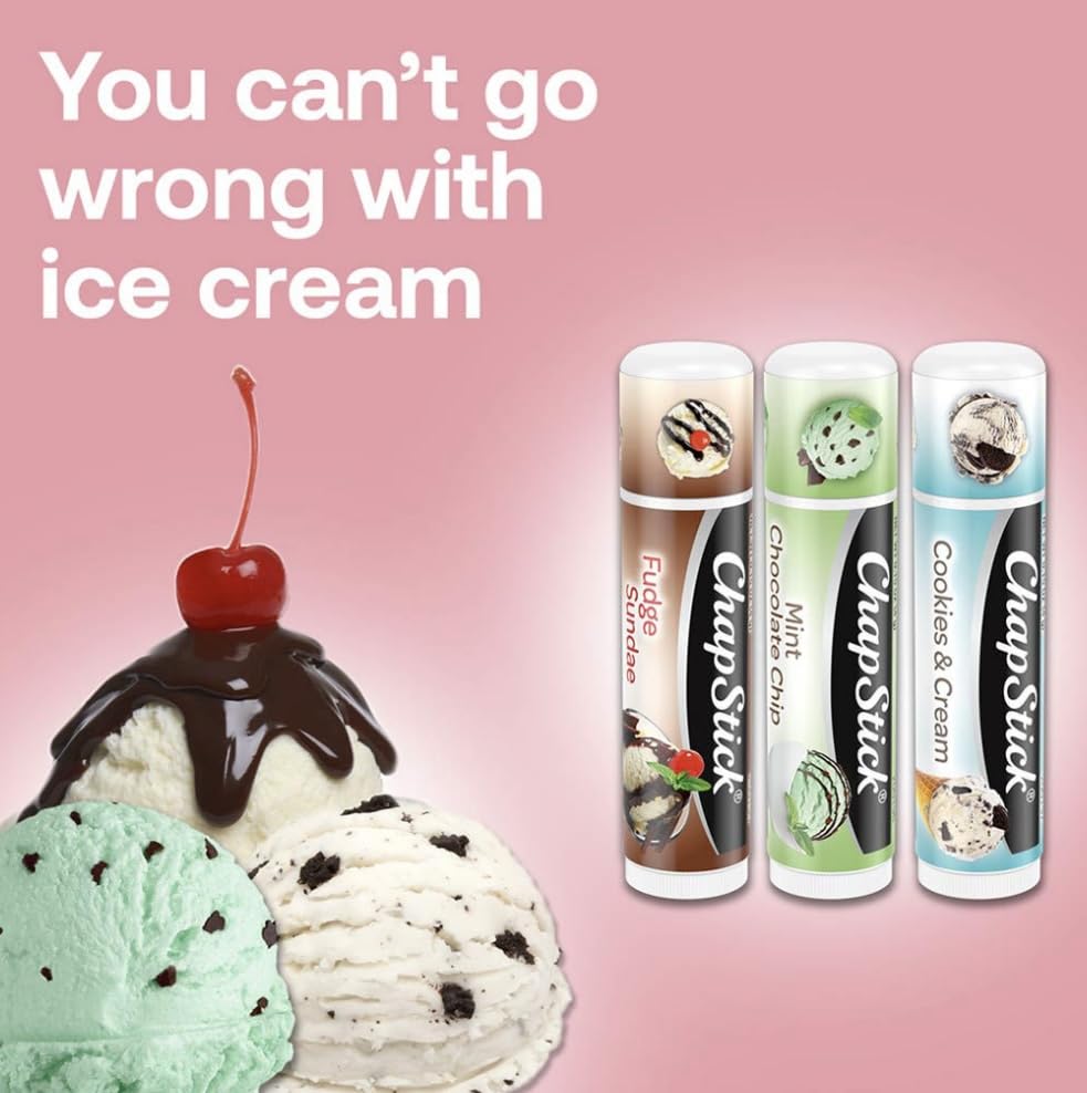 ChapStick Lip Moisturizer, Ice Cream 0.15 Oz Each 3 Sticks Beauty and Personal Care ChapStick