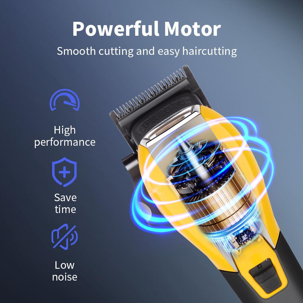 QDKVTNDJZ Quiet Cordless Hair Clippers for Men - High Torque 9000RPM Motor, Low Heat, Professional Hair Trimmer with Charging Dock, Digital Display, 6 Beauty and Personal Care QDKVTNDJZ