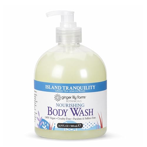 Ginger Lily Farms Botanicals Nourishing Body Wash, Island Tranquility, 100% Vegan & Cruelty-Free, Green Tea & Lemongrass Scent, 16.9 Fl Oz Beauty & Personal Care Ginger Lily Farms