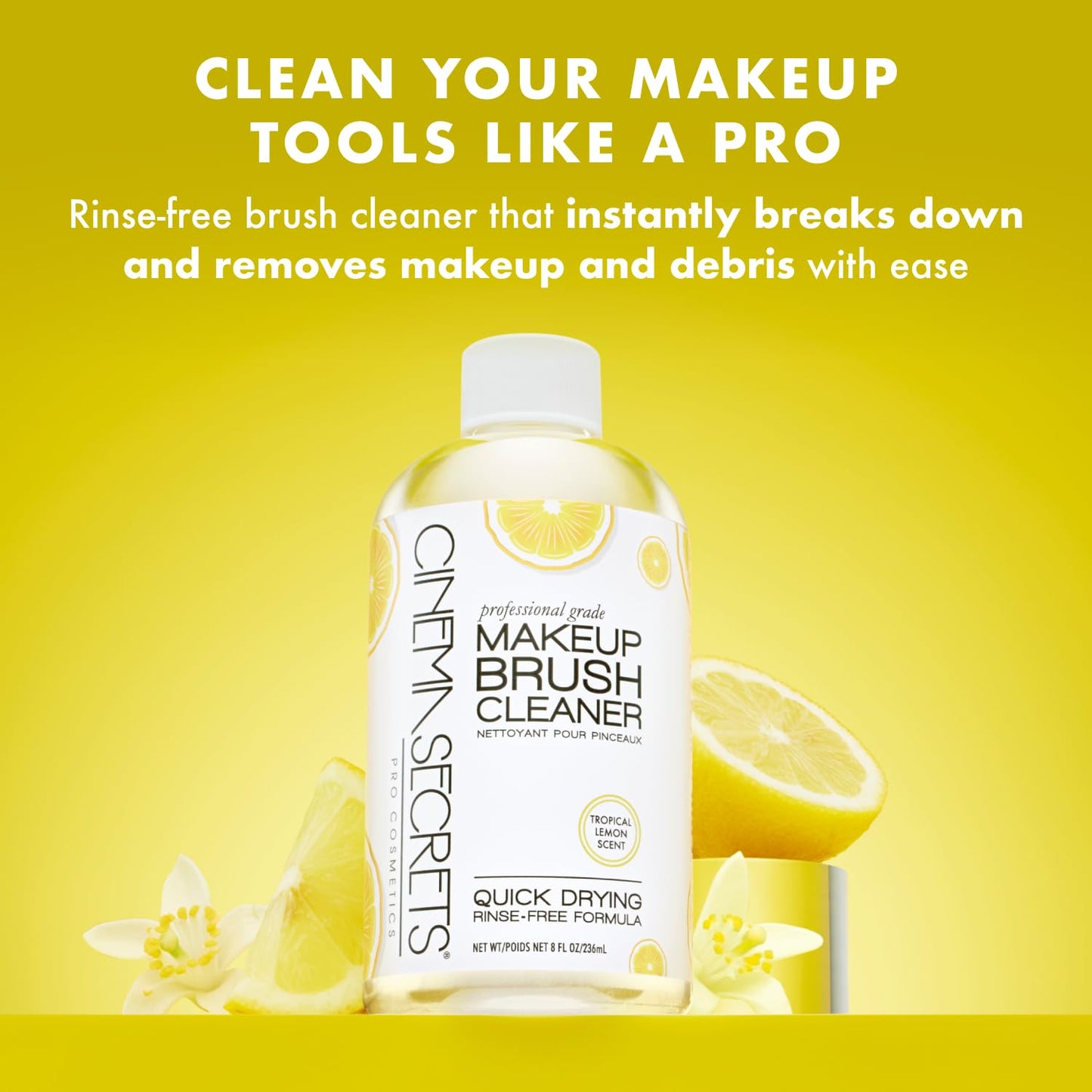 Cinema Secrets Original Makeup Brush Cleaner Solution - Professional Cleanser for Makeup Brushes - Quick-Drying, Rinse-Free Formula - Removes Stubborn Beauty & Personal Care CINEMA SECRETS