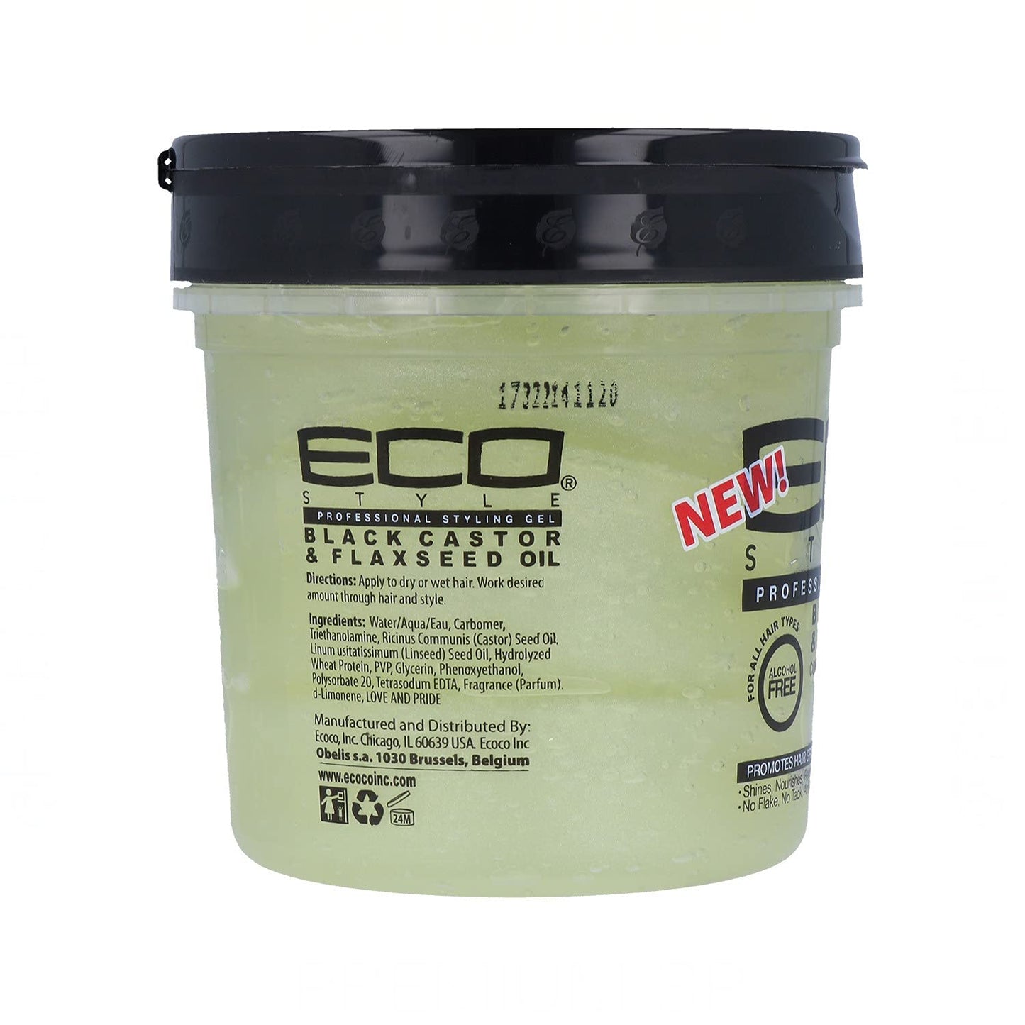 Ecoco Eco Style Gel - Black Castor Flaxseed Oil - Long Lasting Shine - Nourishes And Repairs Damaged Hair - Promotes Healthy Scalp - Provides Superior Beauty & Personal Care Eco Style