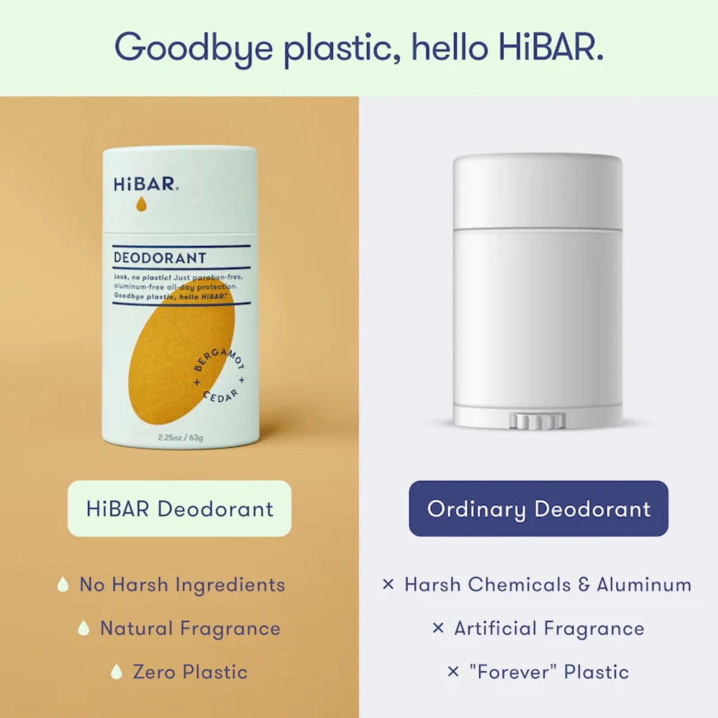 HiBAR Bergamot Cedar Deodorant, 2.25 OZ Beauty and Personal Care HIBAR