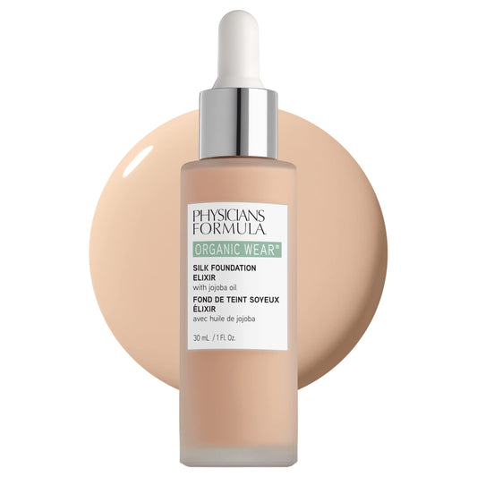 Physicians Formula Organic Wear All Natural Liquid Foundation Elixir Fair, Full Coverage | Dermatologist Tested, Clinicially Tested, 01 - Fair Beauty & Personal Care Physicians Formula