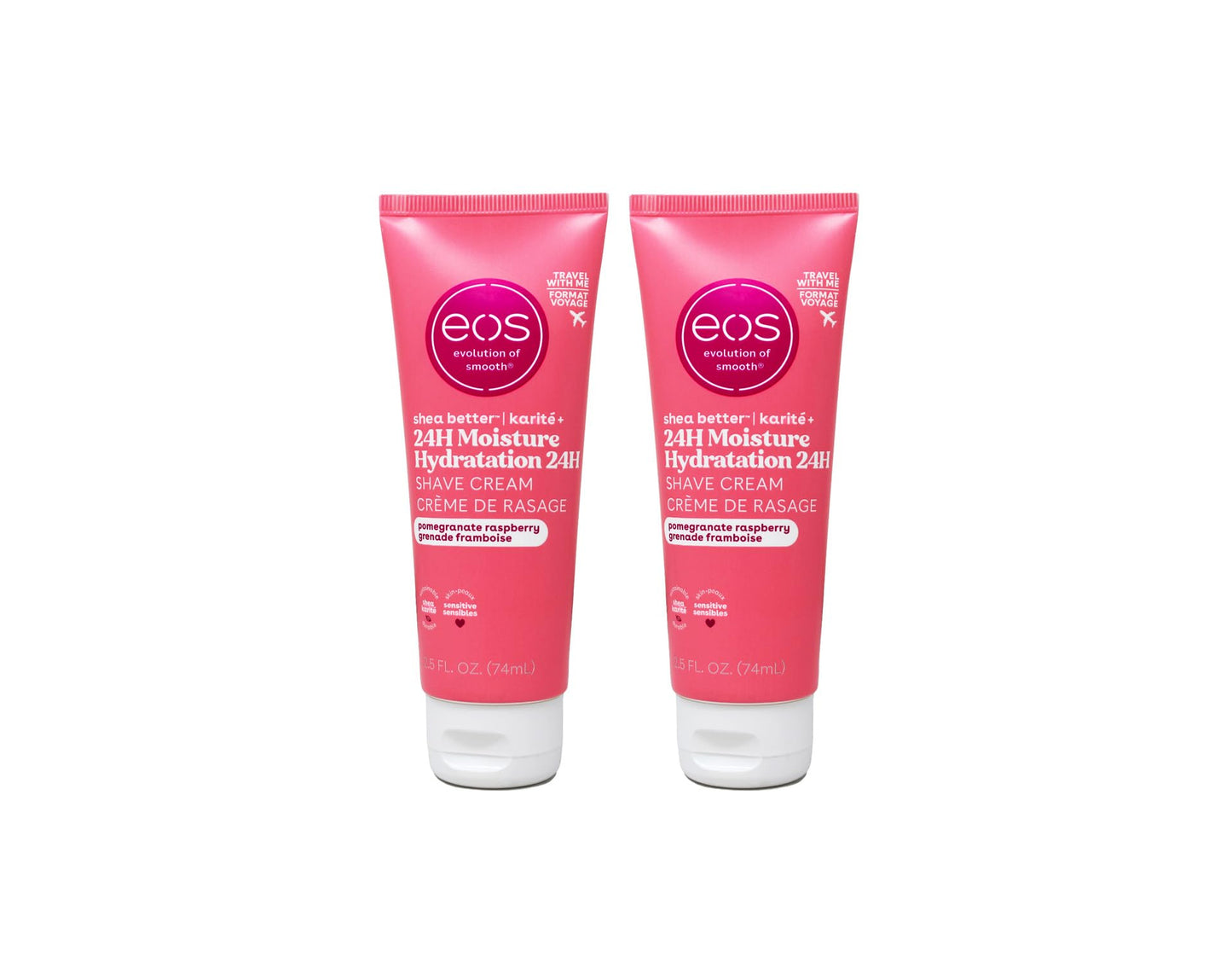 EOS Shea Better 24-Hour Moisture Non-Foaming Travel Size Shave Cream, Pomegranate Raspberry, Works Wet and Dry, Sensitive Skin, Natural Shea, 2.5 oz Beauty and Personal Care eos
