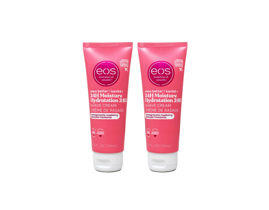 EOS Shea Better 24-Hour Moisture Non-Foaming Travel Size Shave Cream, Pomegranate Raspberry, Works Wet and Dry, Sensitive Skin, Natural Shea, 2.5 oz Beauty and Personal Care eos