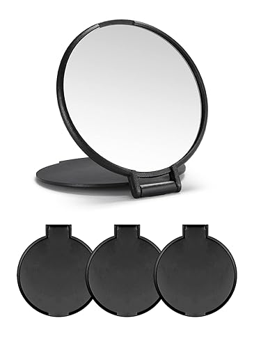 MOMIRA Compact Mirror Bulk Round Makeup Mirror for Purse, Set of 3, 2.6" L x 2.37" W (Black) Beauty & Personal Care MOMIRA