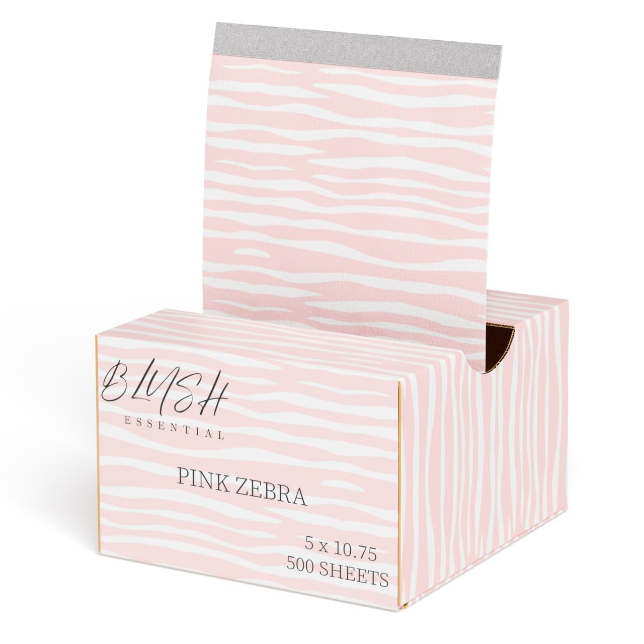 Blush Essential Pink Zebra Hair Salon Aluminum Foils - 500 Sheets, 5in x 10.75in - Tin Foil for Highlighting, Balayage, and Hair Color, Cute Hair Beauty & Personal Care Blush Essentials