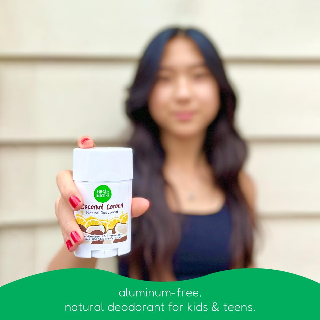 Fresh Monster Natural Deodorant for Kids & Teens I Mom's Choice Gold Award Winner - Aluminum-Free, Paraben-Free, Hypoallergenic I 24-Hour Protection I Beauty and Personal Care Fresh Monster