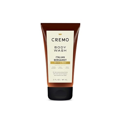 Cremo Rich-Lathering Italian Bergamot Travel Size Body Wash Men, Notes of Italian Bergamot, Neroli Blossom, and Fresh Vetiver, 3 Fl Oz Travel Beauty & Personal Care Cremo