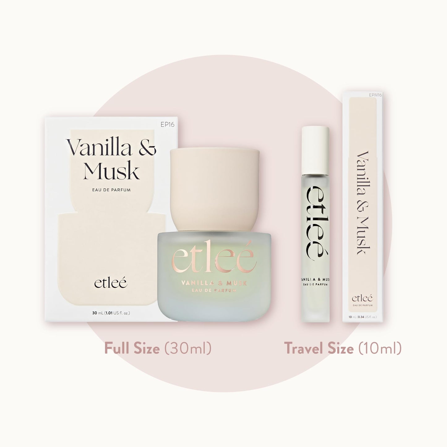 ETLEÉ Vanilla & Musk Eau de Parfum 0.34oz, Long Lasting Perfume Inspired by Phlr Vanilla Skin, Floral Fruity Gourmand Notes With Amber, Sandalwood Beauty & Personal Care ETLEÉ