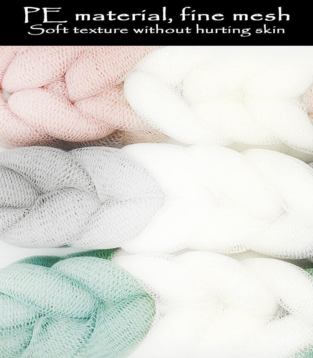 MURRI&MURRDI 4 Packs Long Loofah Back Scrubber for Shower,Body Bath Sponge Ball with Rope Handles,Stretch Exfoliating Mesh Sponge for Men and Women Beauty & Personal Care MURRI&MURRDI