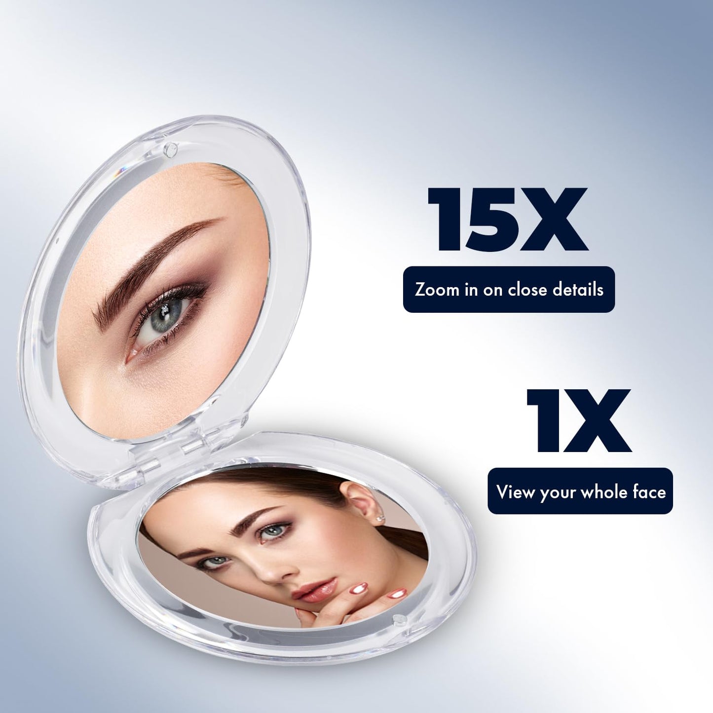 MIRRORVANA Small Compact 15X Magnifying Travel Makeup Mirror - Lightweight, Handheld, and Foldable Design - Mini Pocket-Sized Magnified Mirror Beauty & Personal Care MIRRORVANA