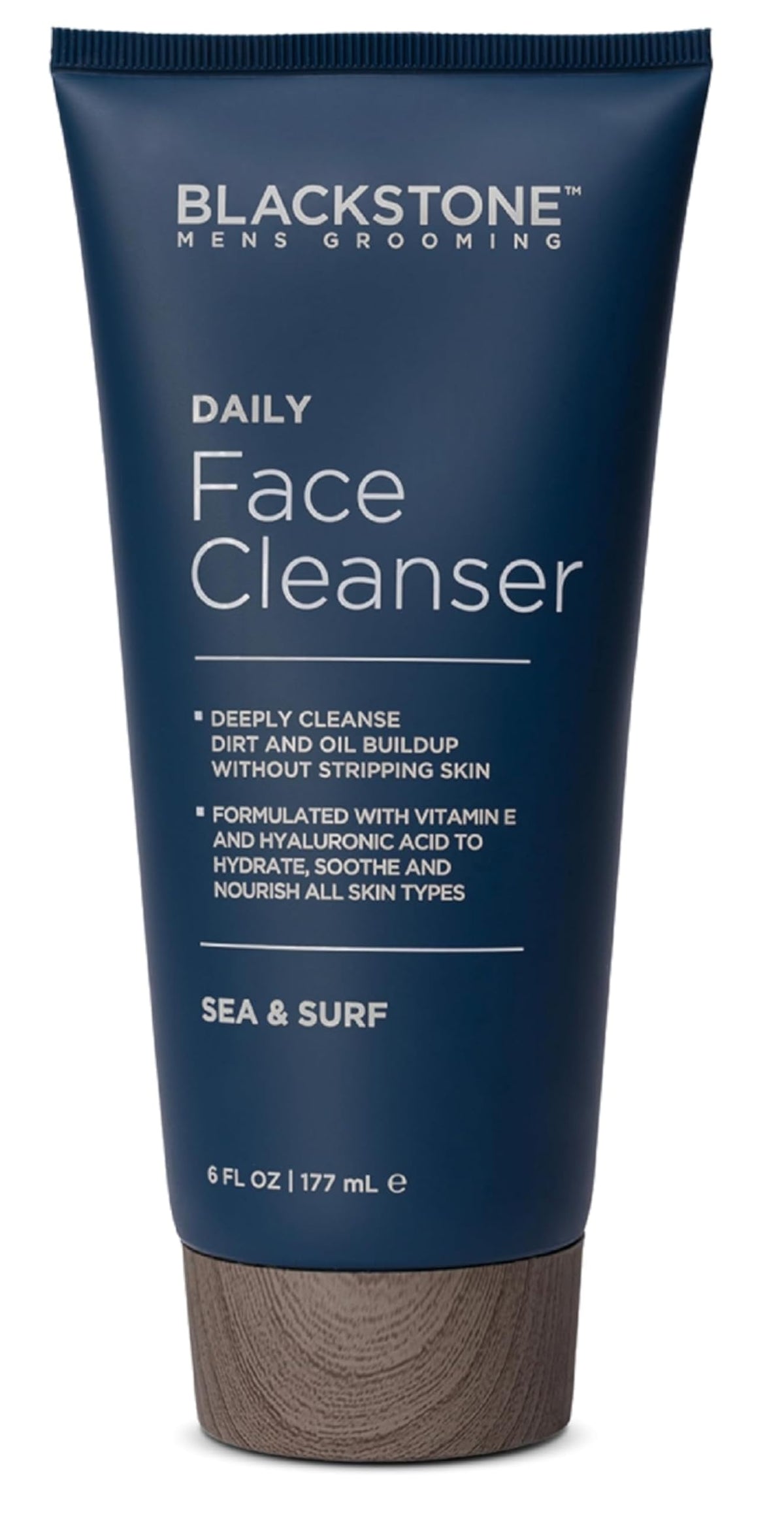 Blackstone Men's Grooming Daily Face Cleanser - Deep Cleanse & Nourish with Hyaluronic Acid, Aloe Vera and Vitamin E | Hydrate - Sea & Surf (6 Fl Oz) Beauty & Personal Care Blackstone