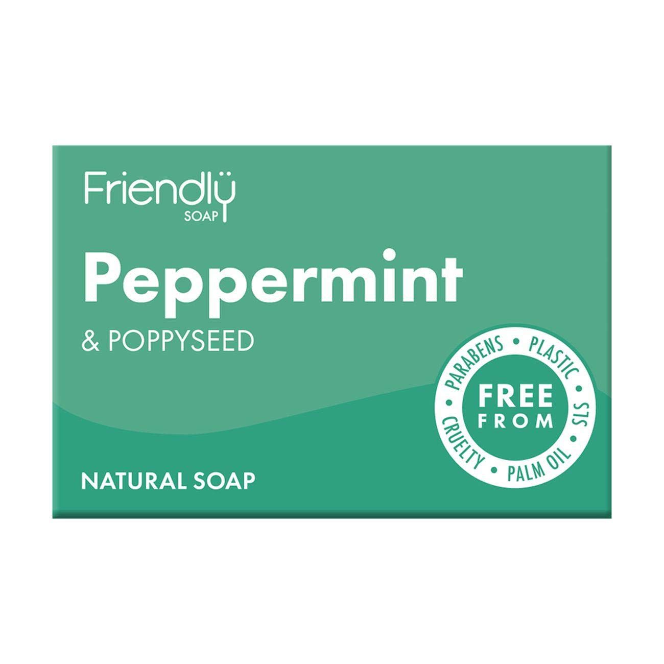 Friendly Soap Natural Handmade Peppermint and Poppy Seed Soap 95g Beauty & Personal Care Friendly Soap