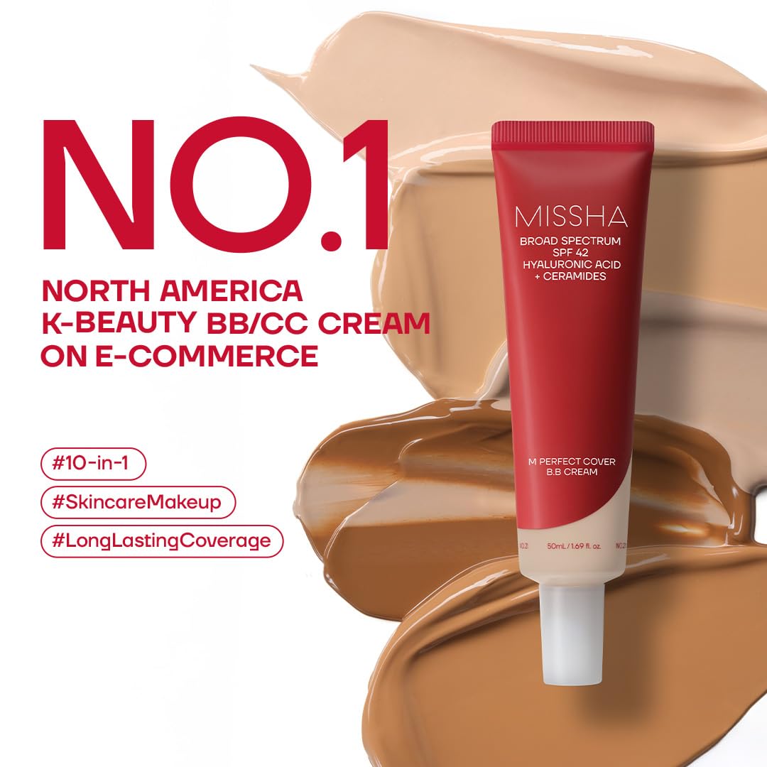 MISSHA M Perfect Cover BB Cream No.21 Light Beige SPF 42 PA+++ 1.69 oz
