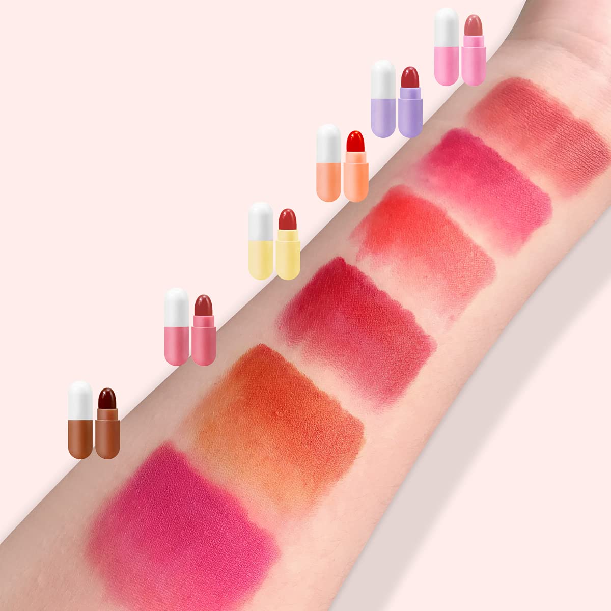 KISSIO Lipstick Set 12 Colors,Mini Matte Lipstick,Pill Lipstick Set,Waterproof Long Lasting Mini Capsules Lipstick,Travel Friendly,Cruelty Free,2.33 Beauty & Personal Care KISSIO