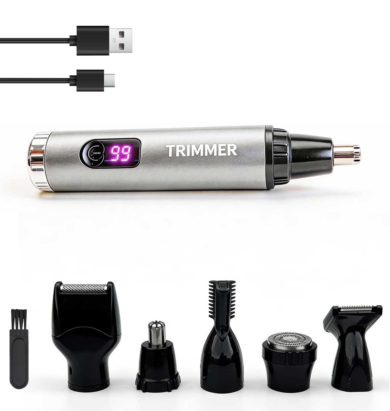 Pemoupnd Ear and Nose Hair Trimmer Clipper 4-in-1 Grooming Tool for Nose Hair, Ear Hair, Beard, Eyebrows,Head Hair,Body Hair, Armpit,Leg Beauty and Personal Care Pemoupnd