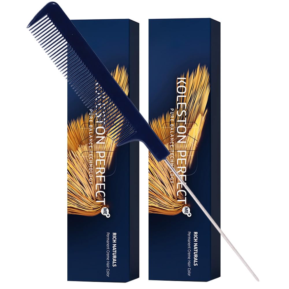 Koleston Perfect ME+ 10/1 Lightest Blonde/Ash Permanent Hair Color Creme 2 Ounce (Pack of 2) With Pin Tail Comb - Use with Welloxon Perfect Developer Beauty & Personal Care M Hair Designs