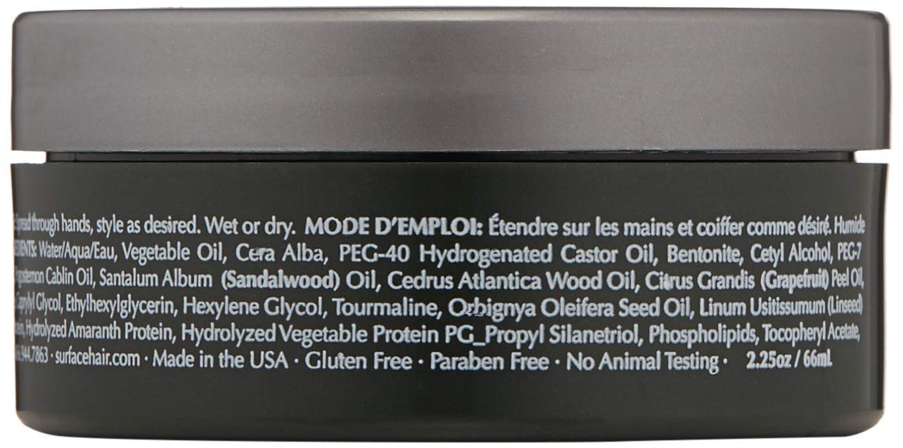 SURFACE Hair Men Styling Mud - Flax and Bamboo Provide Flexible Strong Fibers to Shape Sculpt and Hold Your Matte Style - 2.25 oz Beauty & Personal Care SURFACE