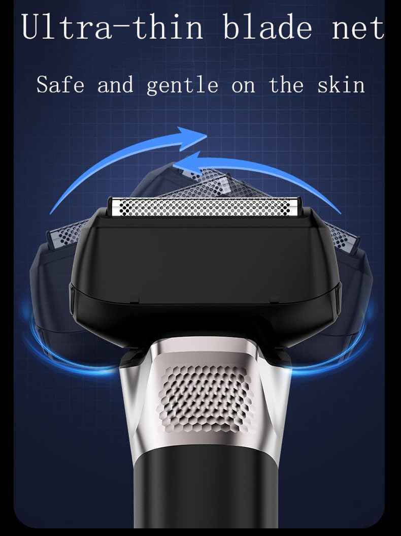 Men's Rotary Shavers, Electric Razor for Men with Pop-up Trimmer, IPX6 Waterproof 5 Floating Blades for Shaving Face, Cordless Rechargeable Fast Beauty and Personal Care QDKVTNDJZ