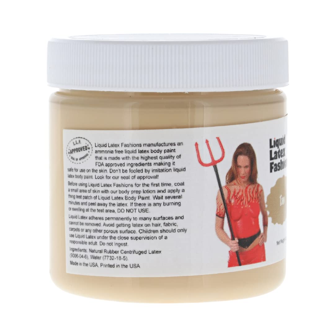 Tan 4 Oz - Liquid Latex Body Paint, Ammonia Free No Odor, Easy On and Off, Cosplay Makeup, Creates Professional Monster, Zombie Arts Beauty & Personal Care Liquid Latex Fashions